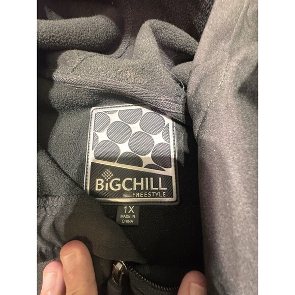 Big Chill Woman’s Xl Or 1x Full Zip Windbreaker Hooded Jacket‎ Black NWT - Picture 5 of 9